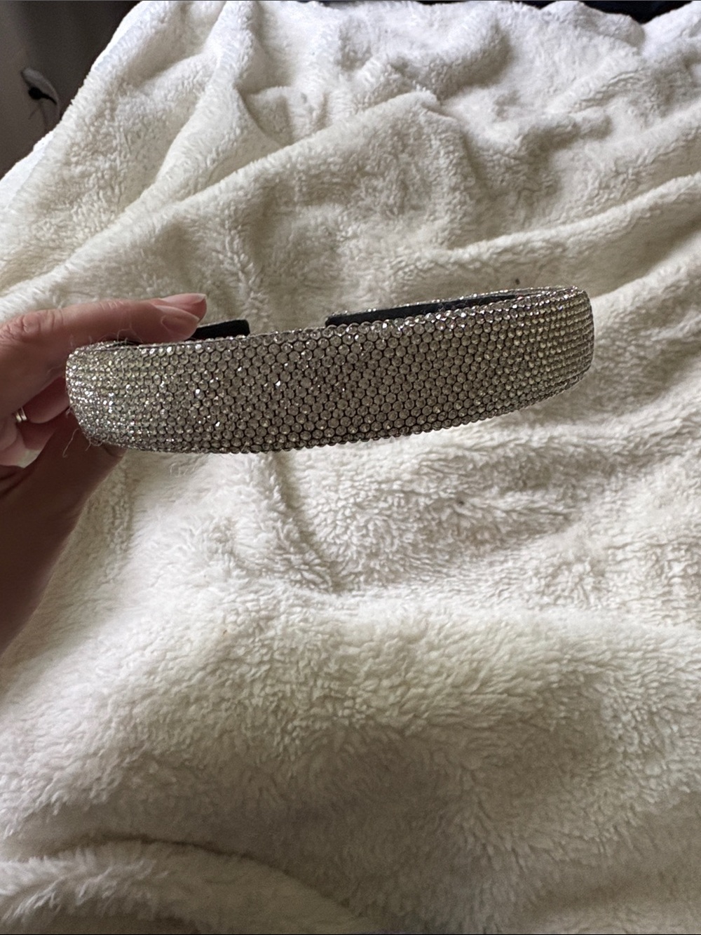 Silver Crystal Embellished Padded Headband